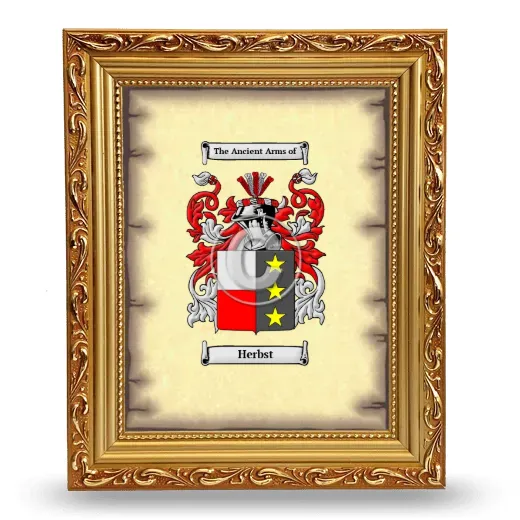 Herbst Coat of Arms Framed - Gold