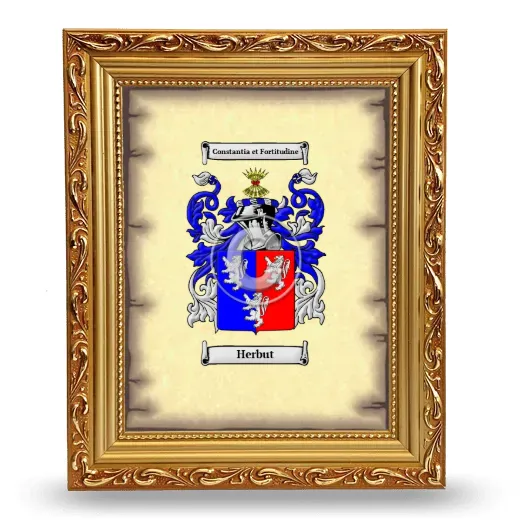 Herbut Coat of Arms Framed - Gold