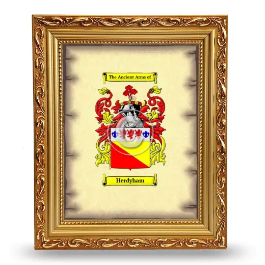 Herdyham Coat of Arms Framed - Gold