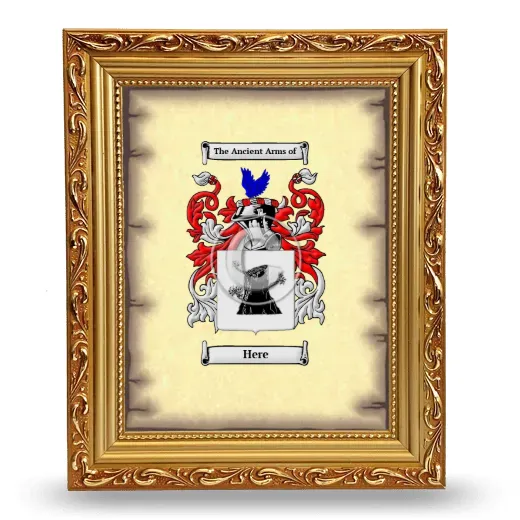 Here Coat of Arms Framed - Gold