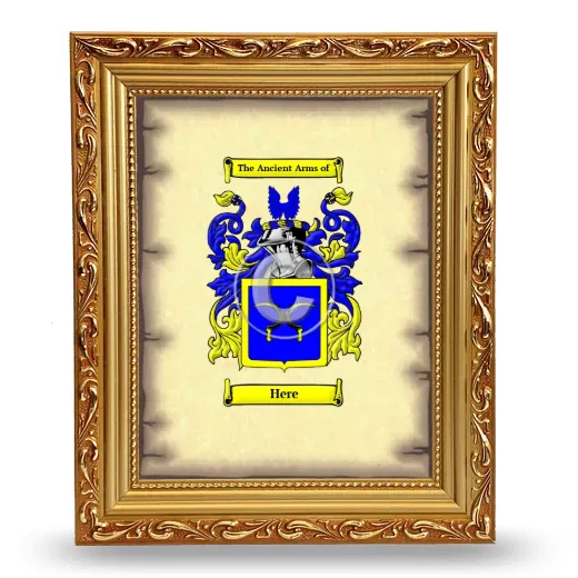 Here Coat of Arms Framed - Gold