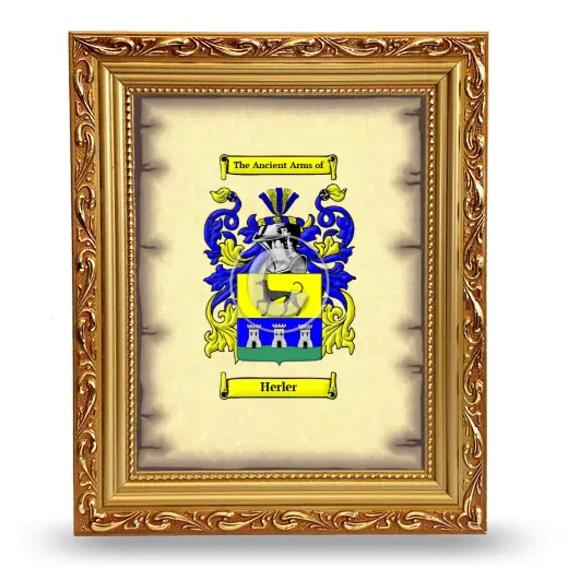 Herler Coat of Arms Framed - Gold