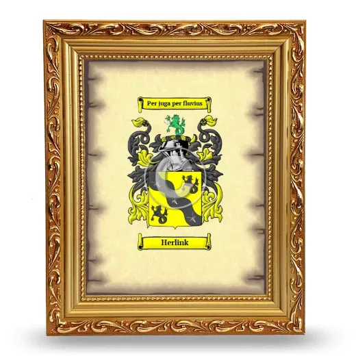 Herlink Coat of Arms Framed - Gold
