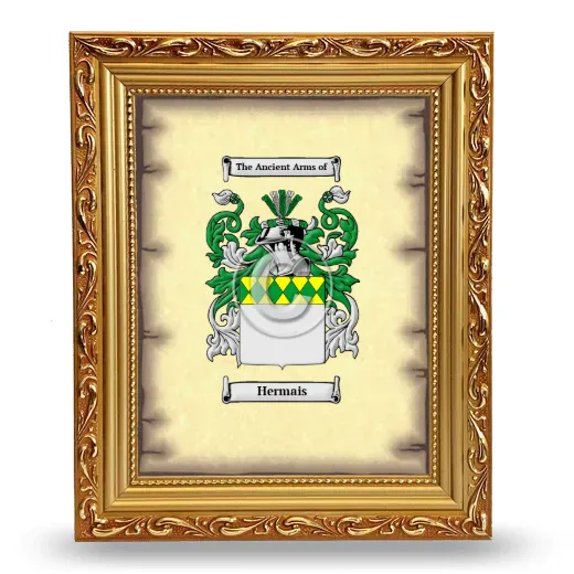 Hermais Coat of Arms Framed - Gold