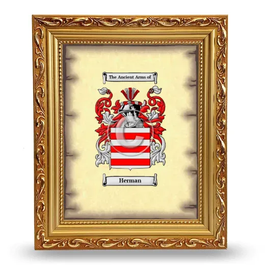 Herman Coat of Arms Framed - Gold