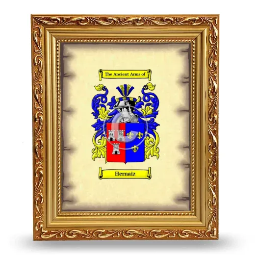 Hernaiz Coat of Arms Framed - Gold