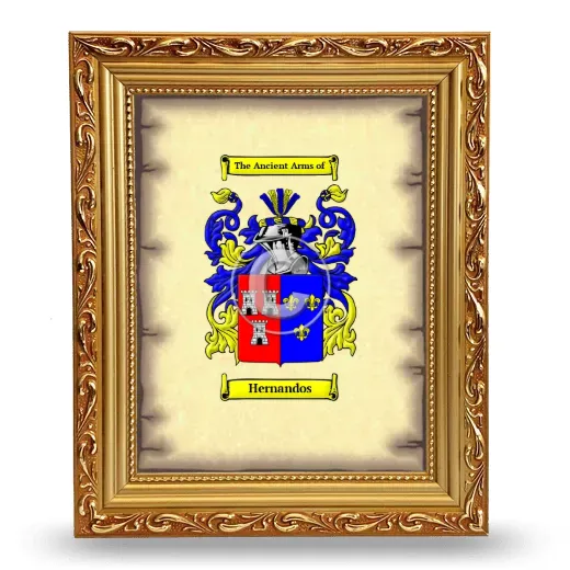 Hernandos Coat of Arms Framed - Gold