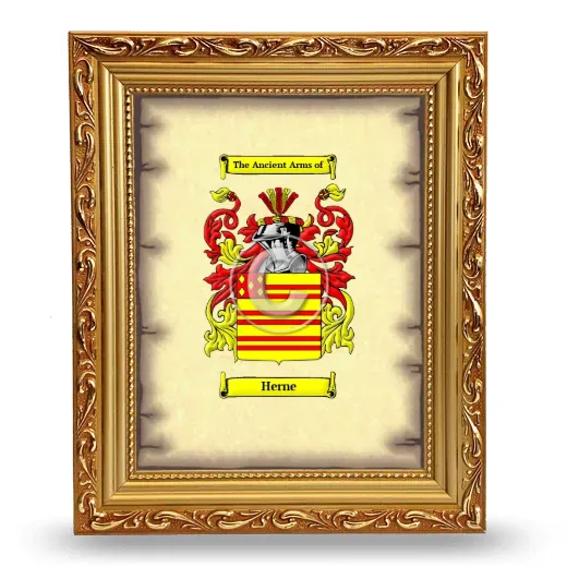 Herne Coat of Arms Framed - Gold