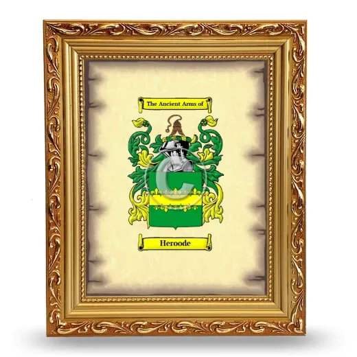 Heroode Coat of Arms Framed - Gold