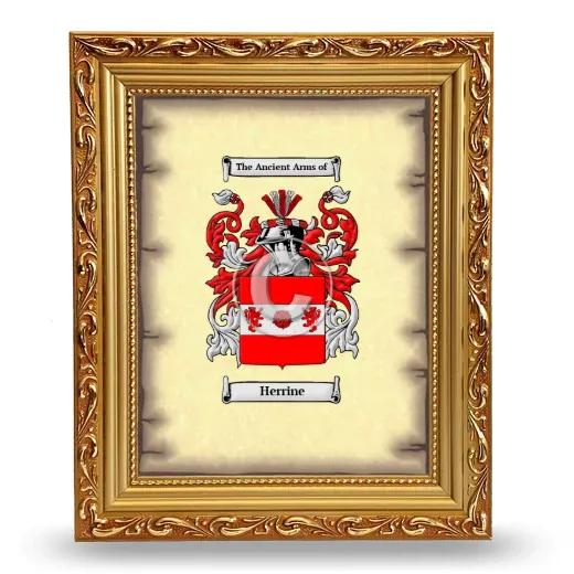 Herrine Coat of Arms Framed - Gold