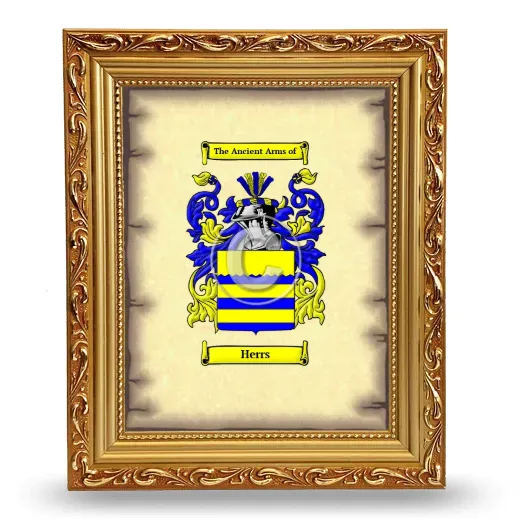 Herrs Coat of Arms Framed - Gold
