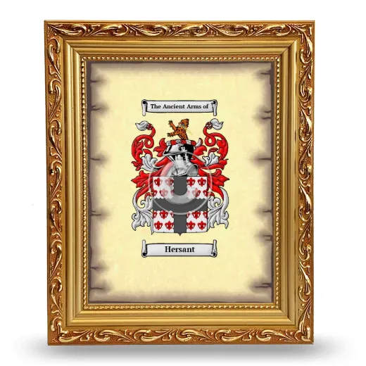 Hersant Coat of Arms Framed - Gold