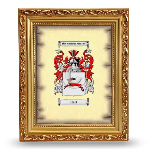 Hert Coat of Arms Framed - Gold