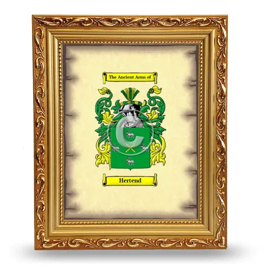 Hertend Coat of Arms Framed - Gold