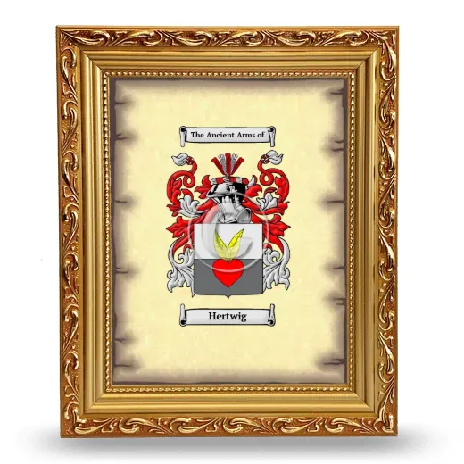 Hertwig Coat of Arms Framed - Gold