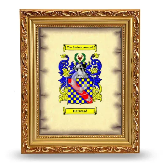 Herward Coat of Arms Framed - Gold