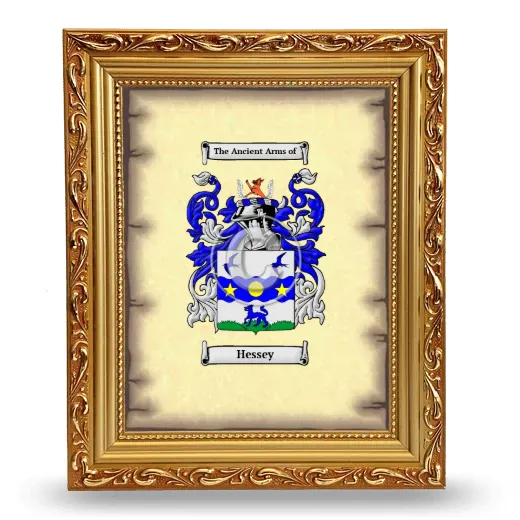 Hessey Coat of Arms Framed - Gold