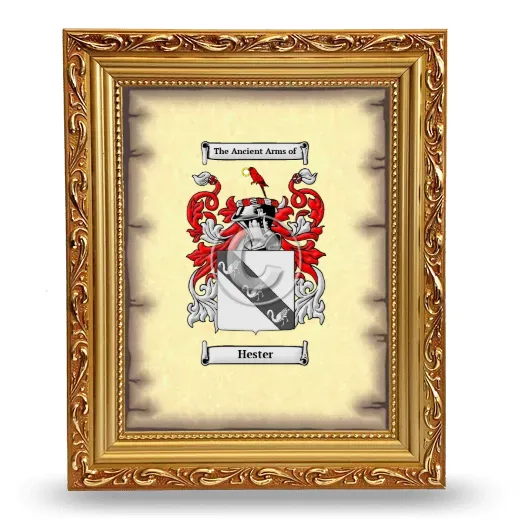 Hester Coat of Arms Framed - Gold