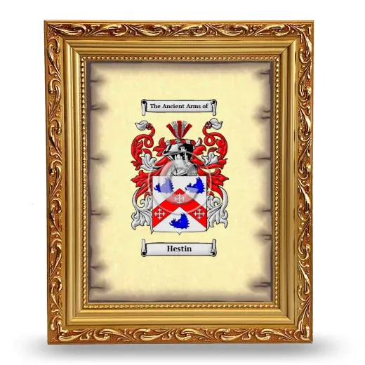 Hestin Coat of Arms Framed - Gold