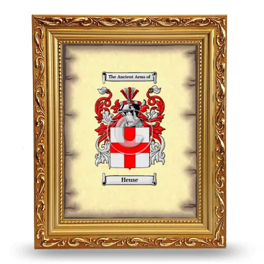 Heuse Coat of Arms Framed - Gold