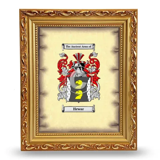 Hewar Coat of Arms Framed - Gold