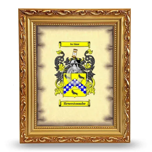 Hewestoombe Coat of Arms Framed - Gold