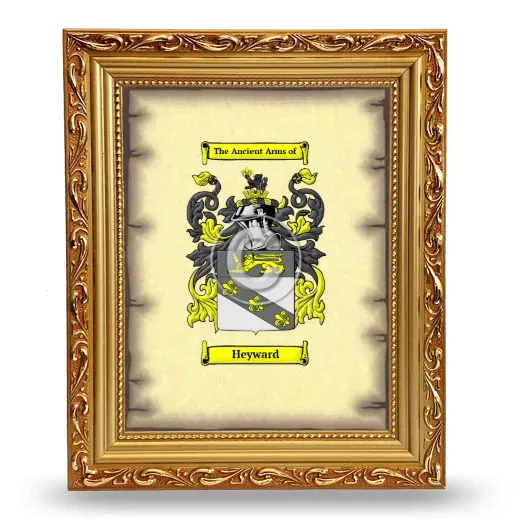 Heyward Coat of Arms Framed - Gold