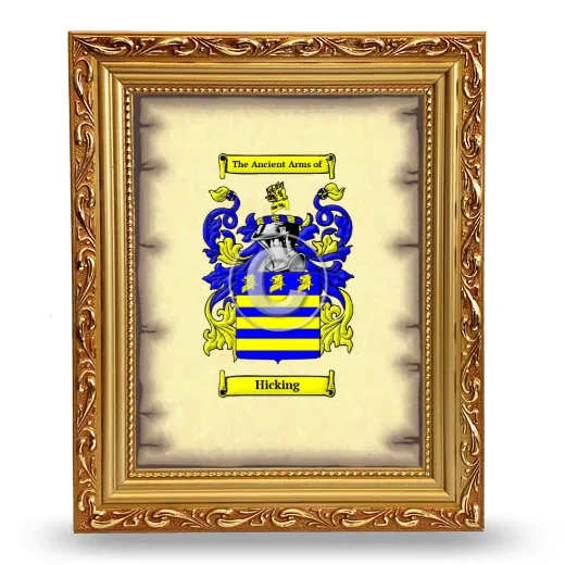 Hicking Coat of Arms Framed - Gold