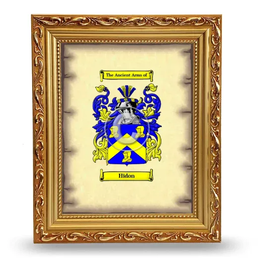 Hidon Coat of Arms Framed - Gold