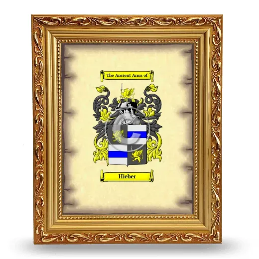 Hieber Coat of Arms Framed - Gold