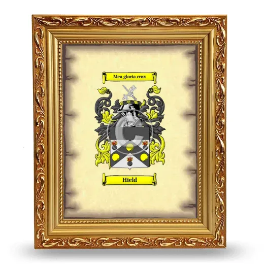 Hield Coat of Arms Framed - Gold