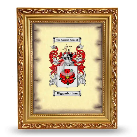 Higgenbothem Coat of Arms Framed - Gold
