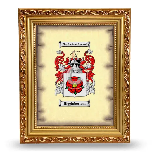 Higginbottom Coat of Arms Framed - Gold