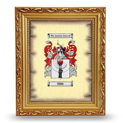 Hilde Coat of Arms Framed - Gold