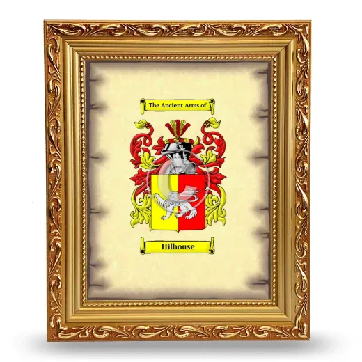 Hilhouse Coat of Arms Framed - Gold