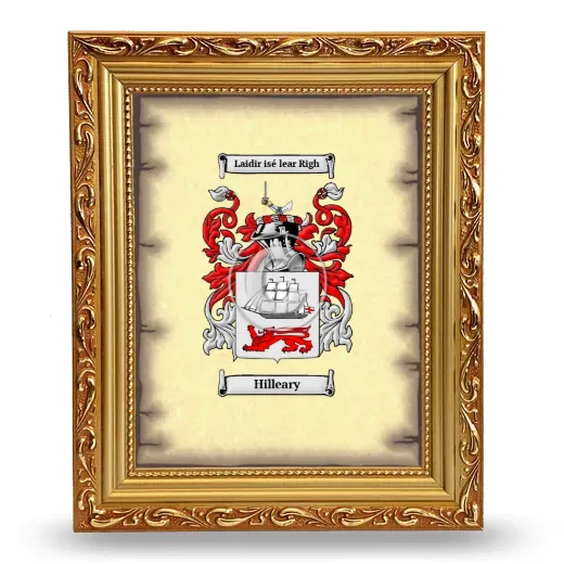 Hilleary Coat of Arms Framed - Gold