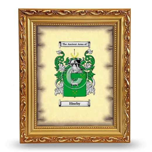Hinchy Coat of Arms Framed - Gold
