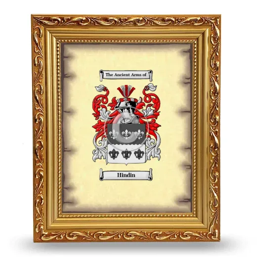 Hindin Coat of Arms Framed - Gold