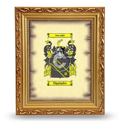 Hippispley Coat of Arms Framed - Gold