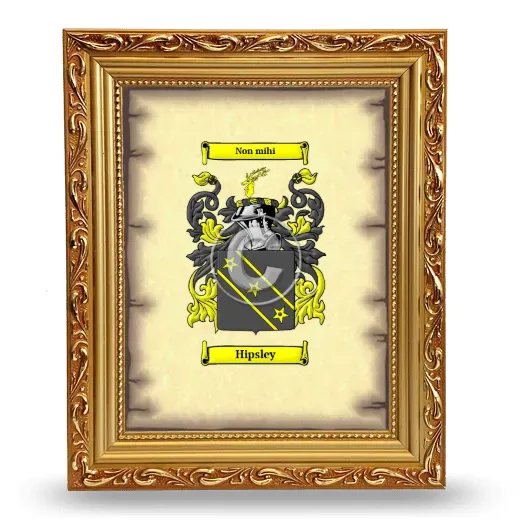 Hipsley Coat of Arms Framed - Gold