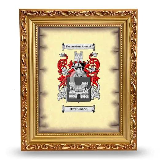 Hitchinson Coat of Arms Framed - Gold