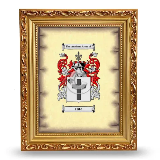 Hite Coat of Arms Framed - Gold