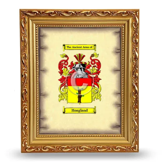 Hoagland Coat of Arms Framed - Gold