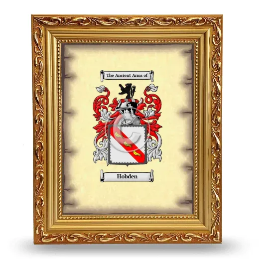 Hobden Coat of Arms Framed - Gold