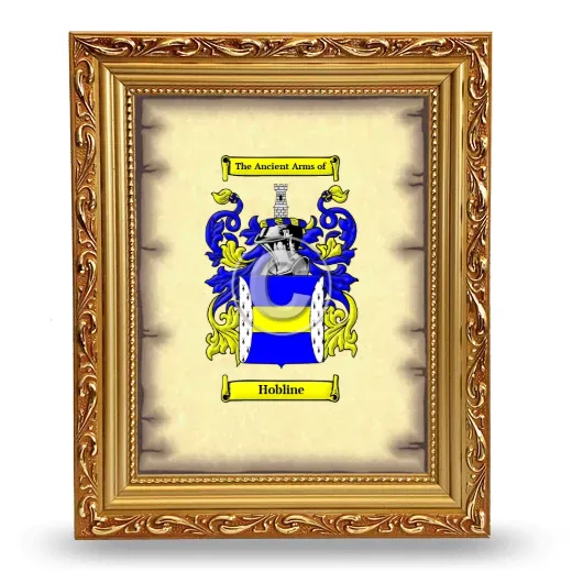 Hobline Coat of Arms Framed - Gold
