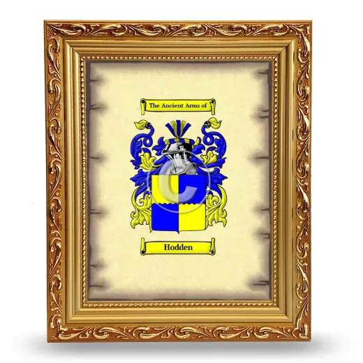 Hodden Coat of Arms Framed - Gold