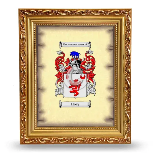 Hoey Coat of Arms Framed - Gold