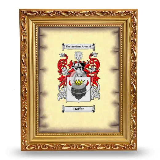 Hoffer Coat of Arms Framed - Gold