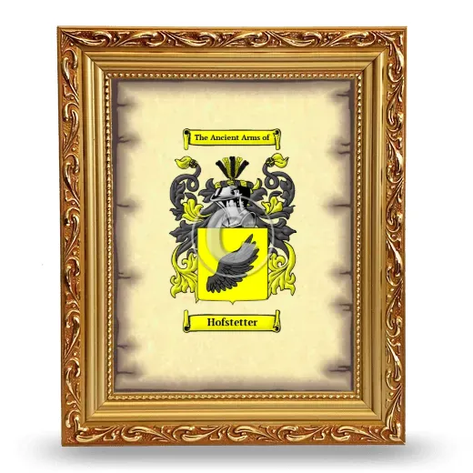 Hofstetter Coat of Arms Framed - Gold