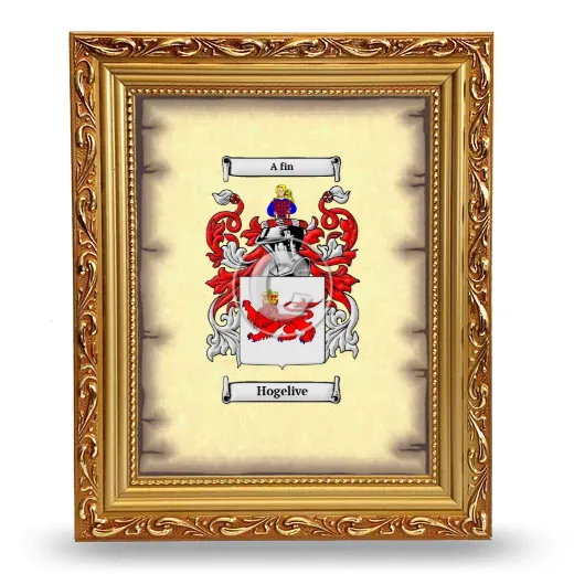 Hogelive Coat of Arms Framed - Gold